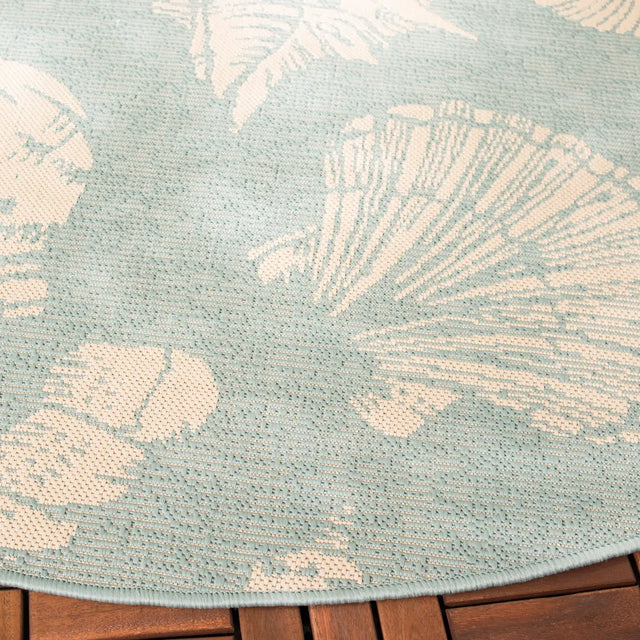 Safavieh Courtyard 6'-7" x 6'-7" Rug in Aqua / Beige
