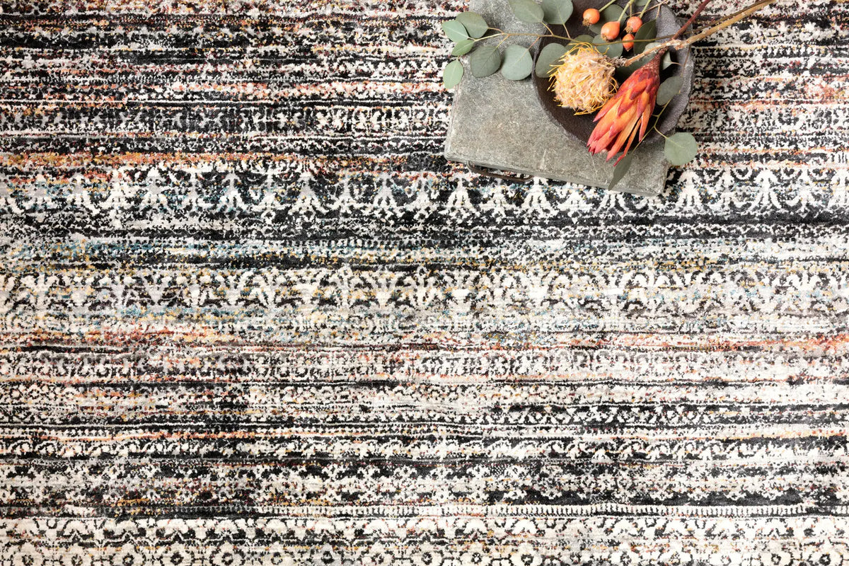 Loloi Theia The-08 Grey/Multi Rug - styled aerial 1