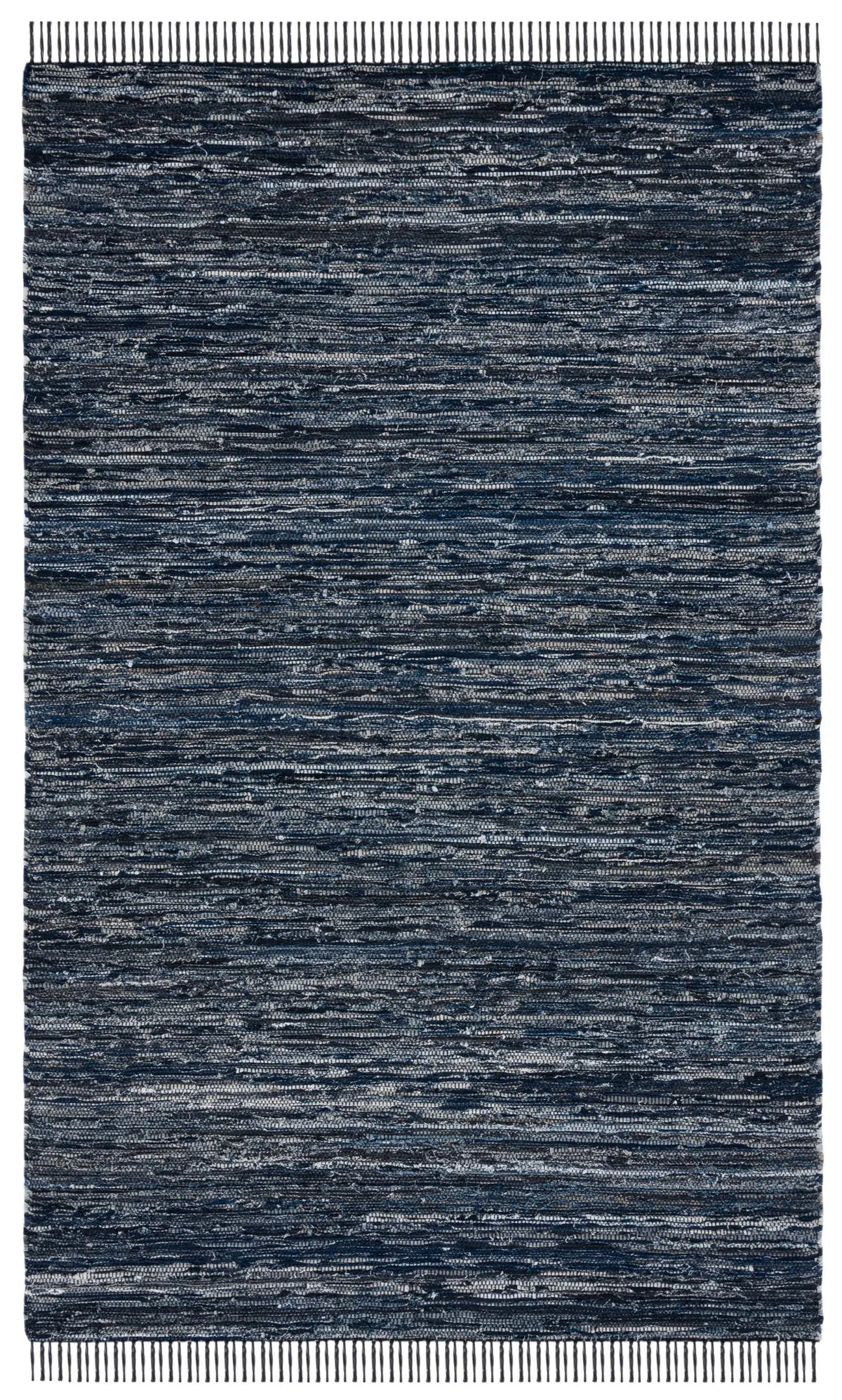 Safavieh Rag Rug 4'-0" x 6'-0" Rug in Navy / Black