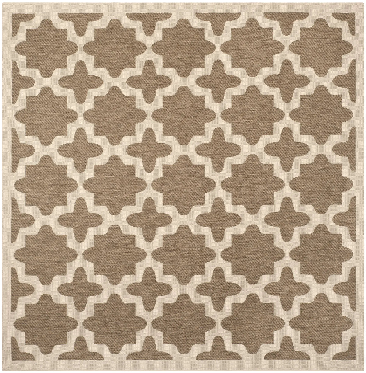Safavieh Courtyard 7'-10" x 7'-10" Rug in Brown / Bone