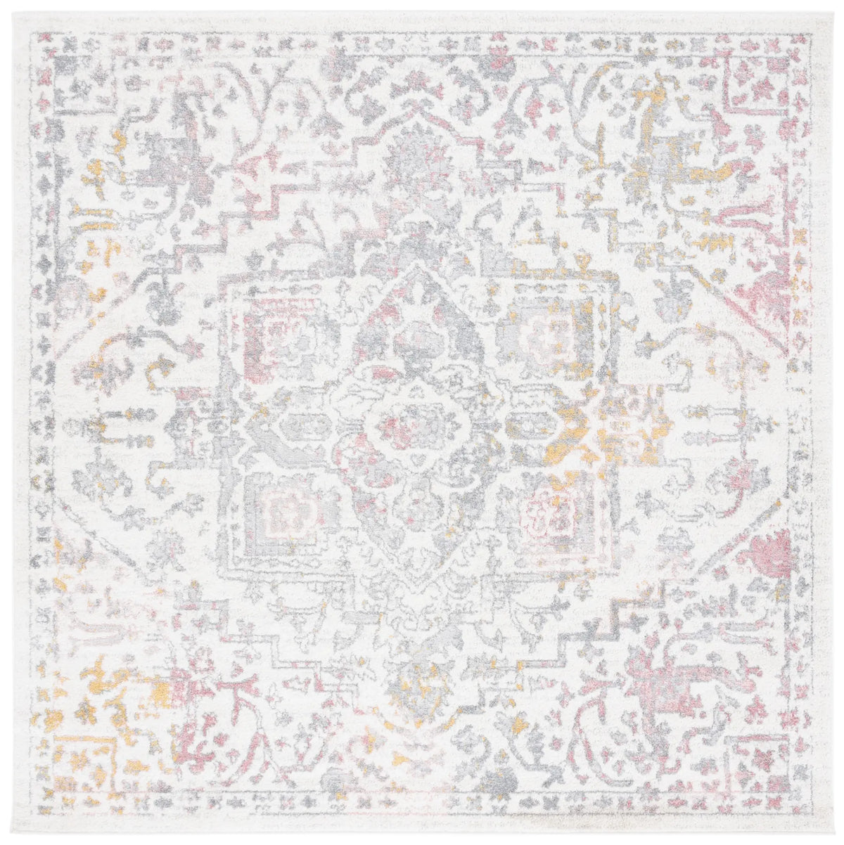 Safavieh Layla 6'-7" x 6'-7" Rug in Ivory Grey / Pink