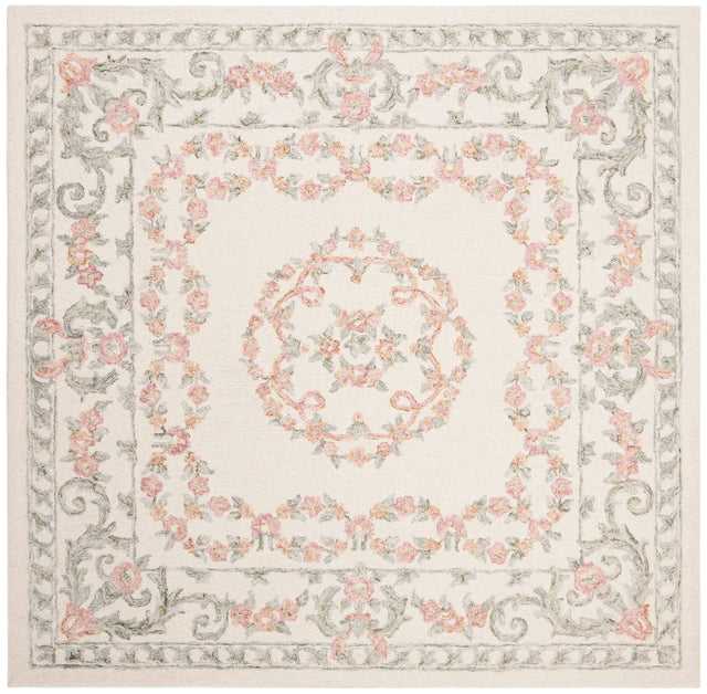 Safavieh Aubusson 6'-0" x 6'-0" Rug in Ivory / Pink