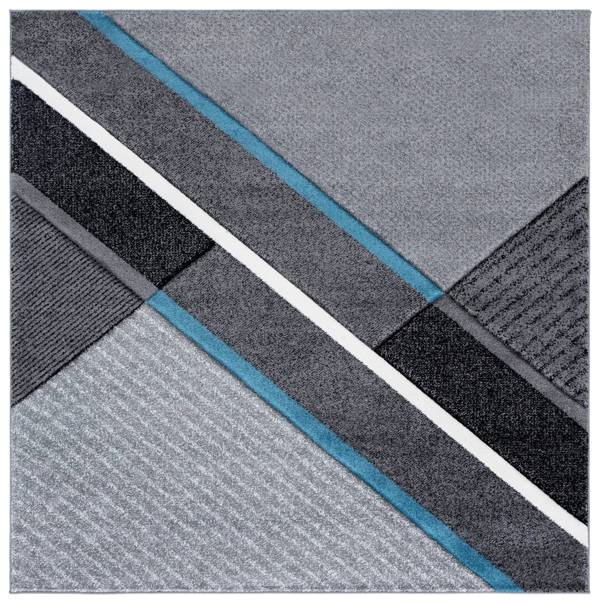 Safavieh Hollywood 6'-7" x 6'-7" Rug in Grey / Teal