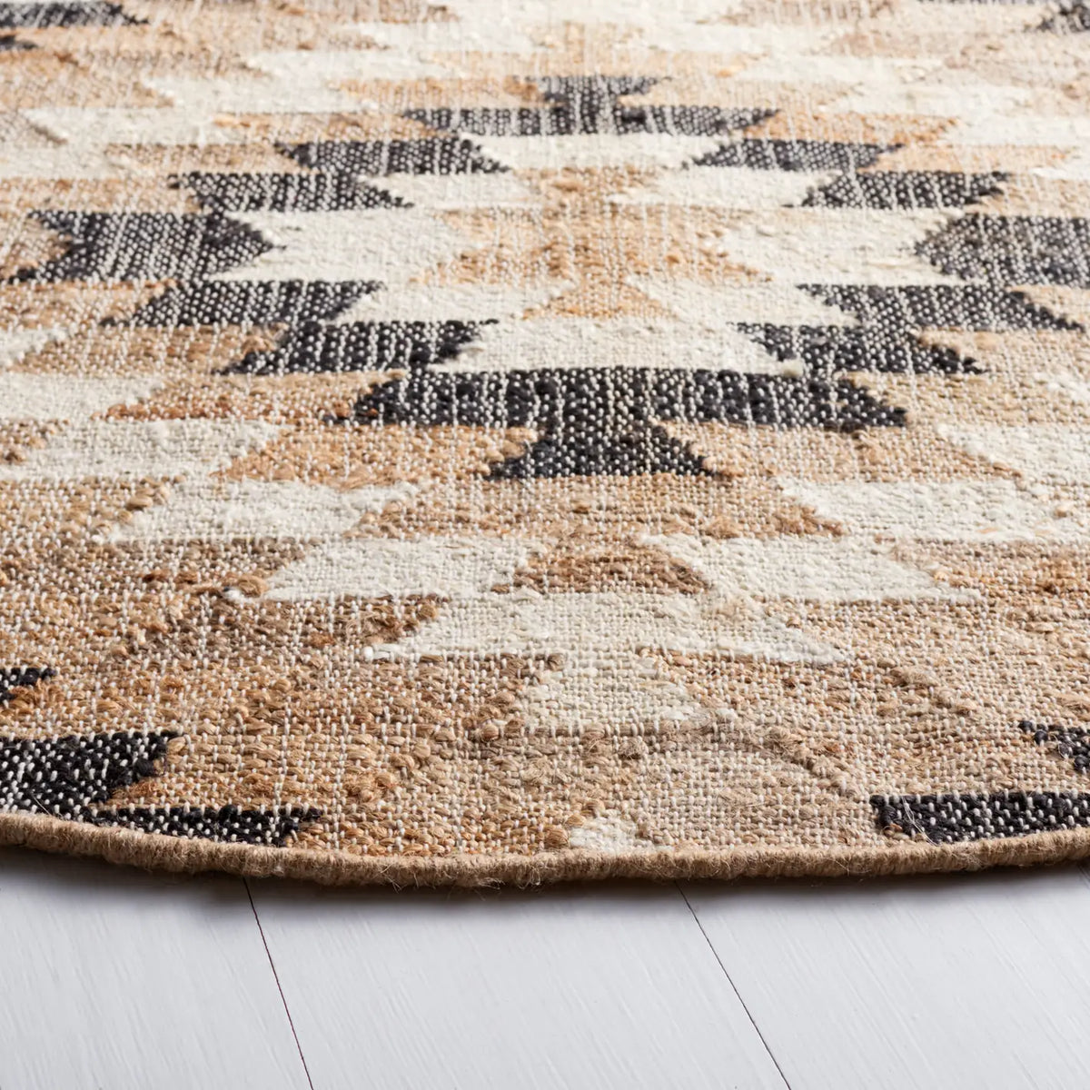 Safavieh Natural Fiber 6'-0" x 6'-0" Rug in Natural / Black
