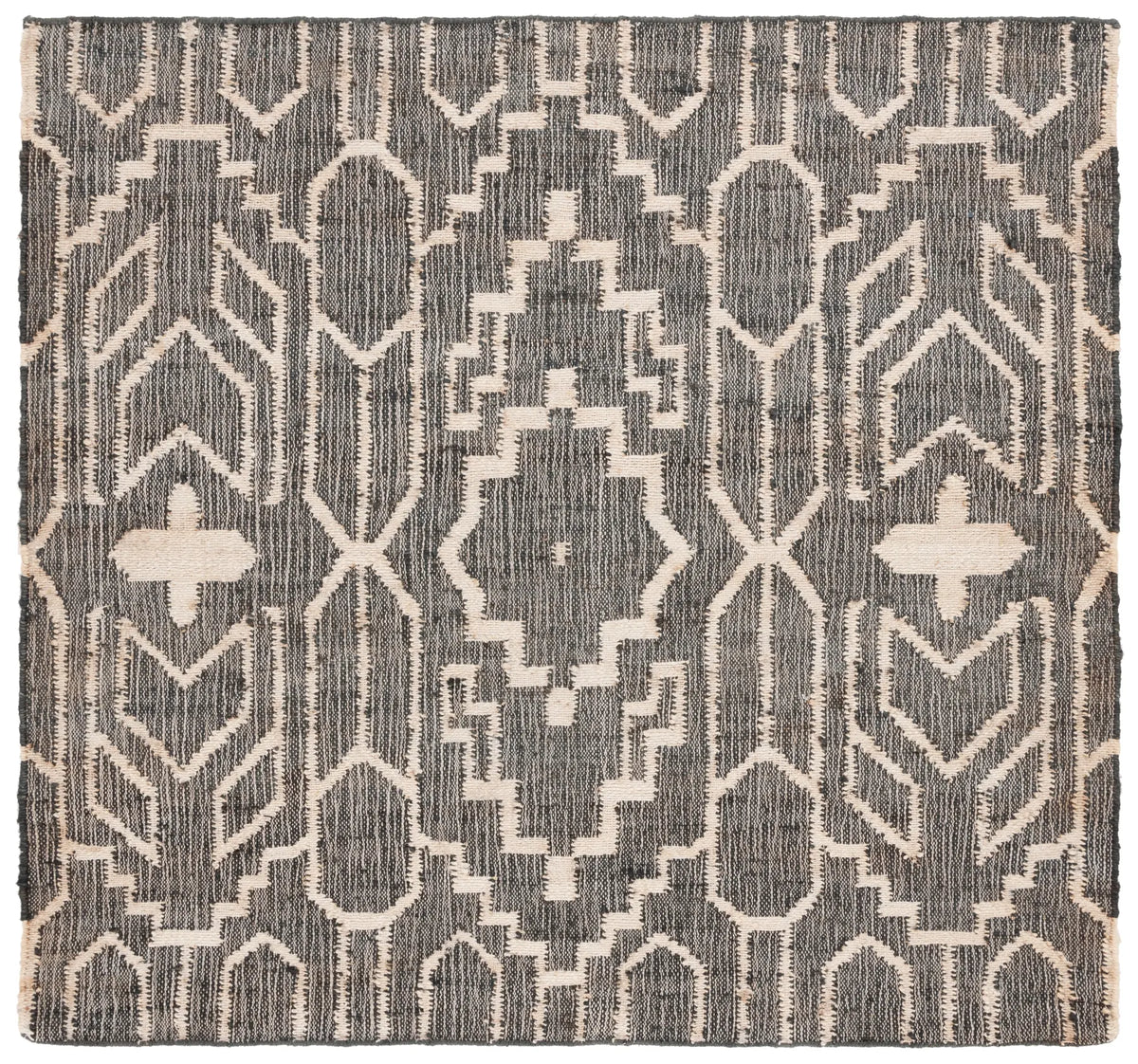 Safavieh Natural Fiber 6'-0" x 6'-0" Rug in Black / Ivory