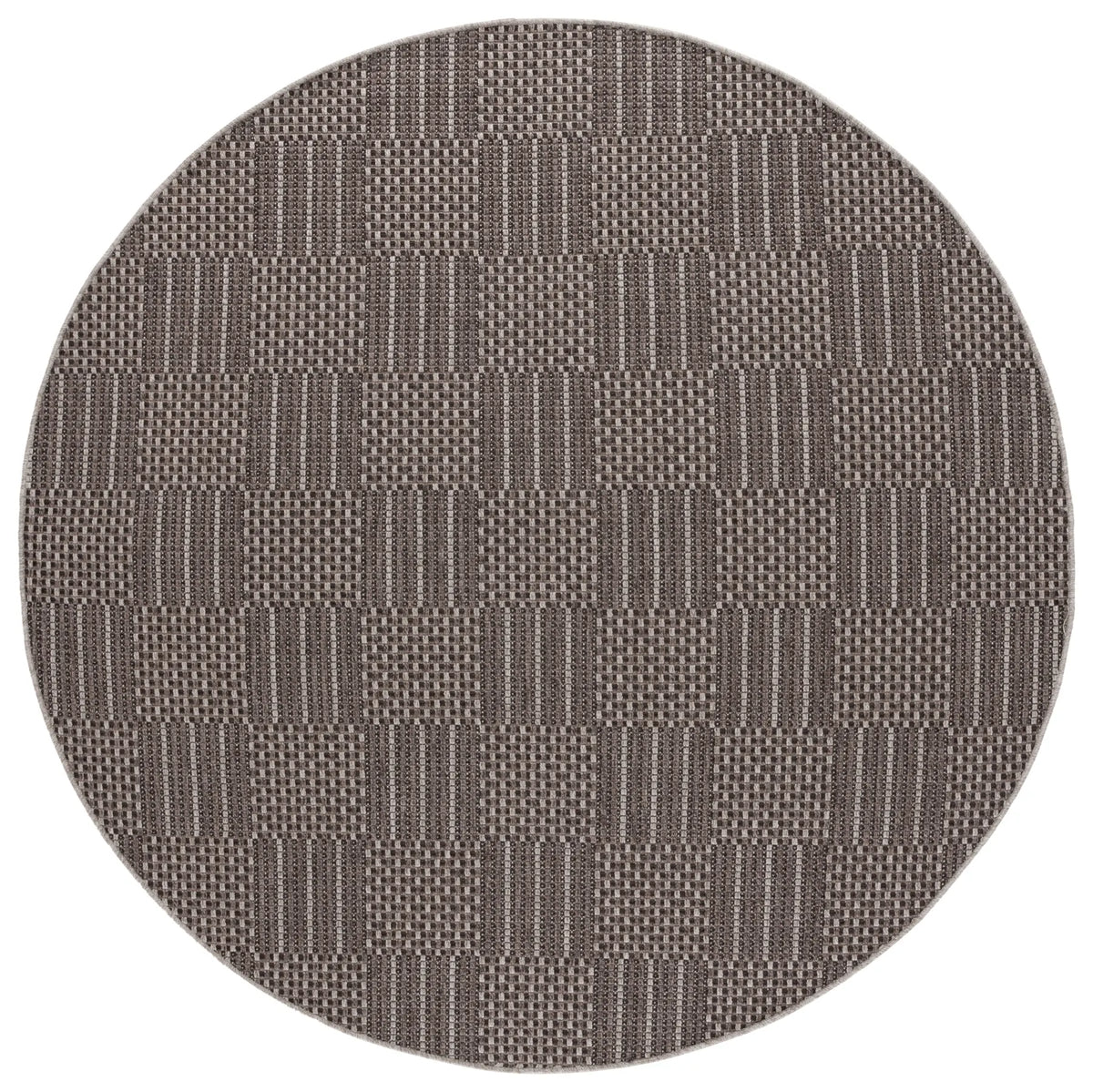Safavieh Sisal All-Weather 6'-7" x 6'-7" Rug in Black / Grey