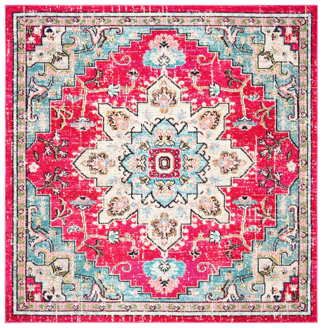 Safavieh Madison 6'-7" x 6'-7" Rug in Fuchsia / Blue