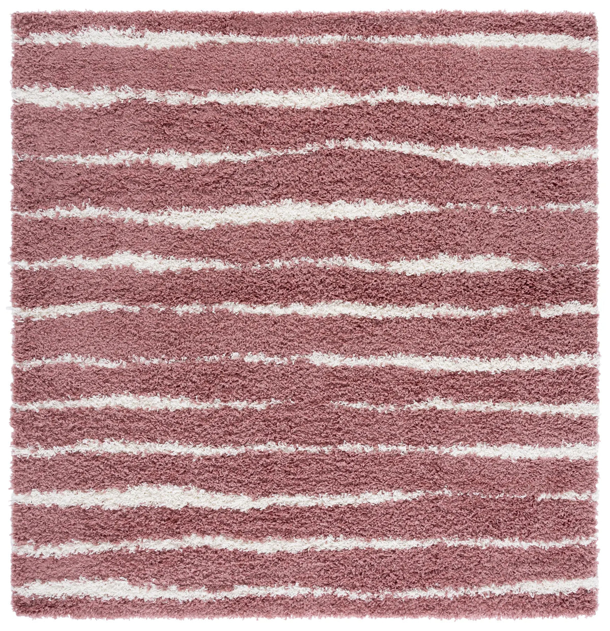 Safavieh Venus Shag 600 6'-7" x 6'-7" Rug in Pink / Ivory