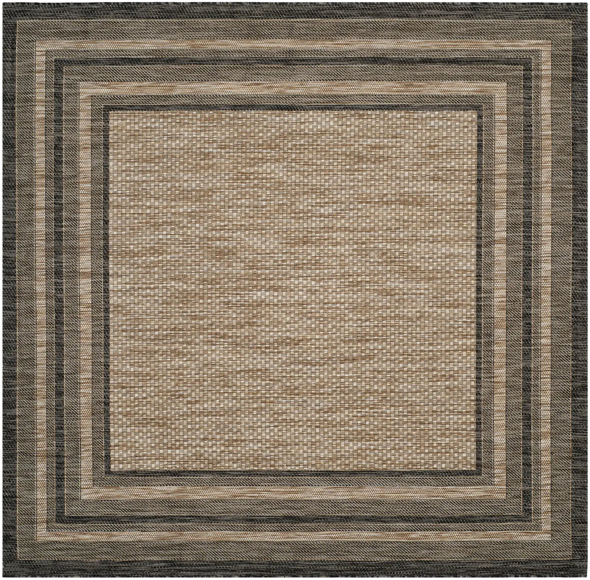 Safavieh Courtyard 7'-10" x 7'-10" Rug in Natural / Black