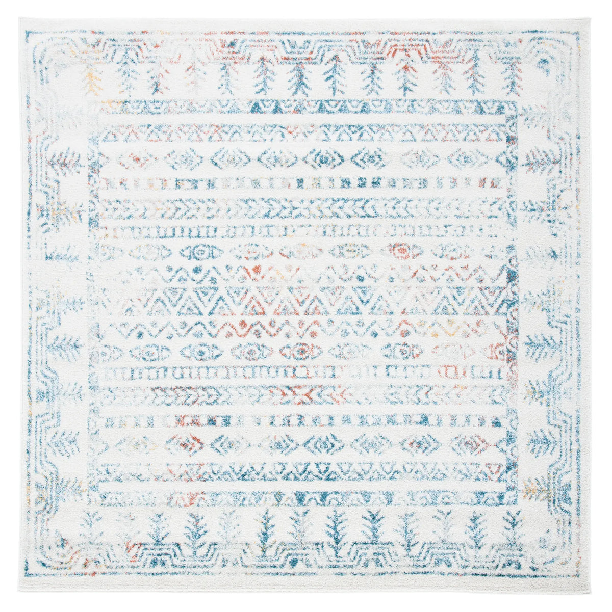 Safavieh Tulum 6'-7" x 6'-7" Rug in Ivory / Rust