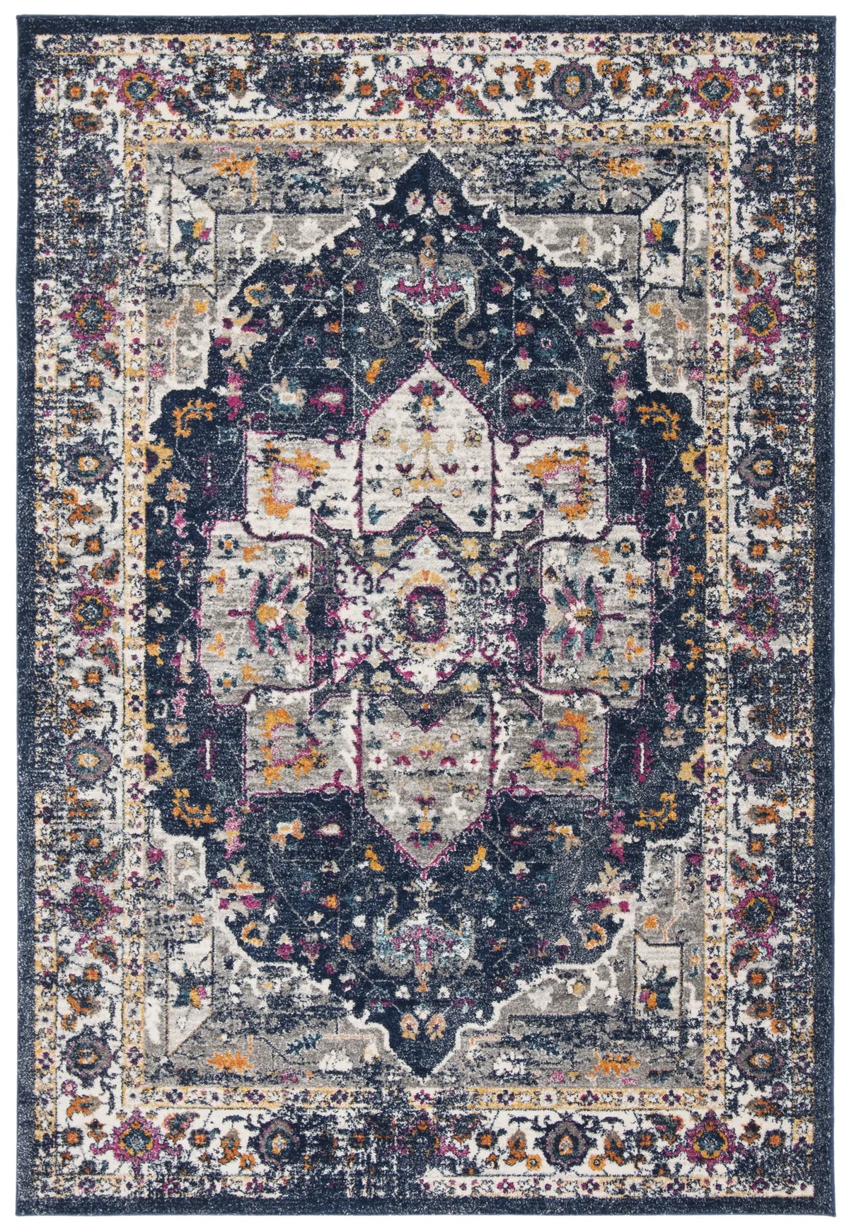 Safavieh Evoke 4'-0" x 6'-0" Rug in Navy / Grey