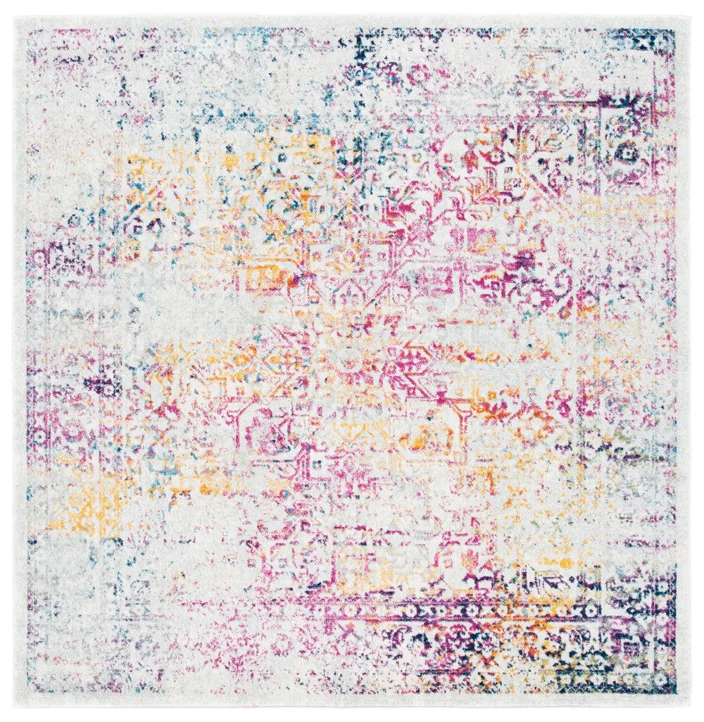 Safavieh Evoke 6'-7" x 6'-7" Rug in Ivory / Fuchsia