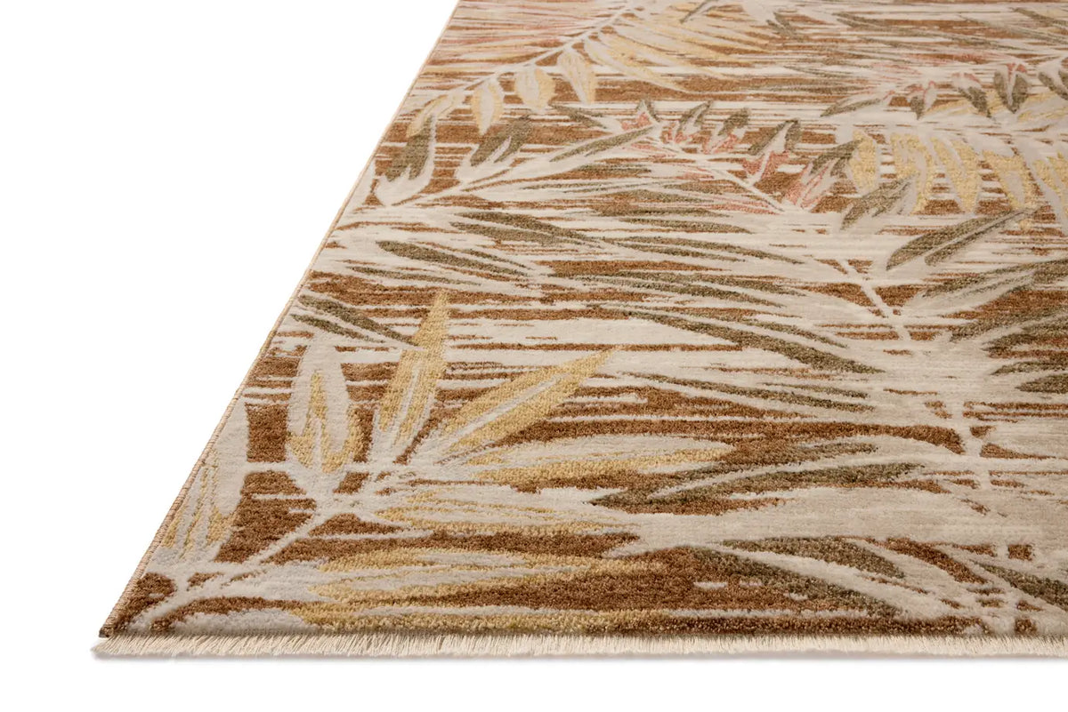 Loloi Eileen ELE-05 Transitional Power Loomed Earth, Natural Rug - rug corner