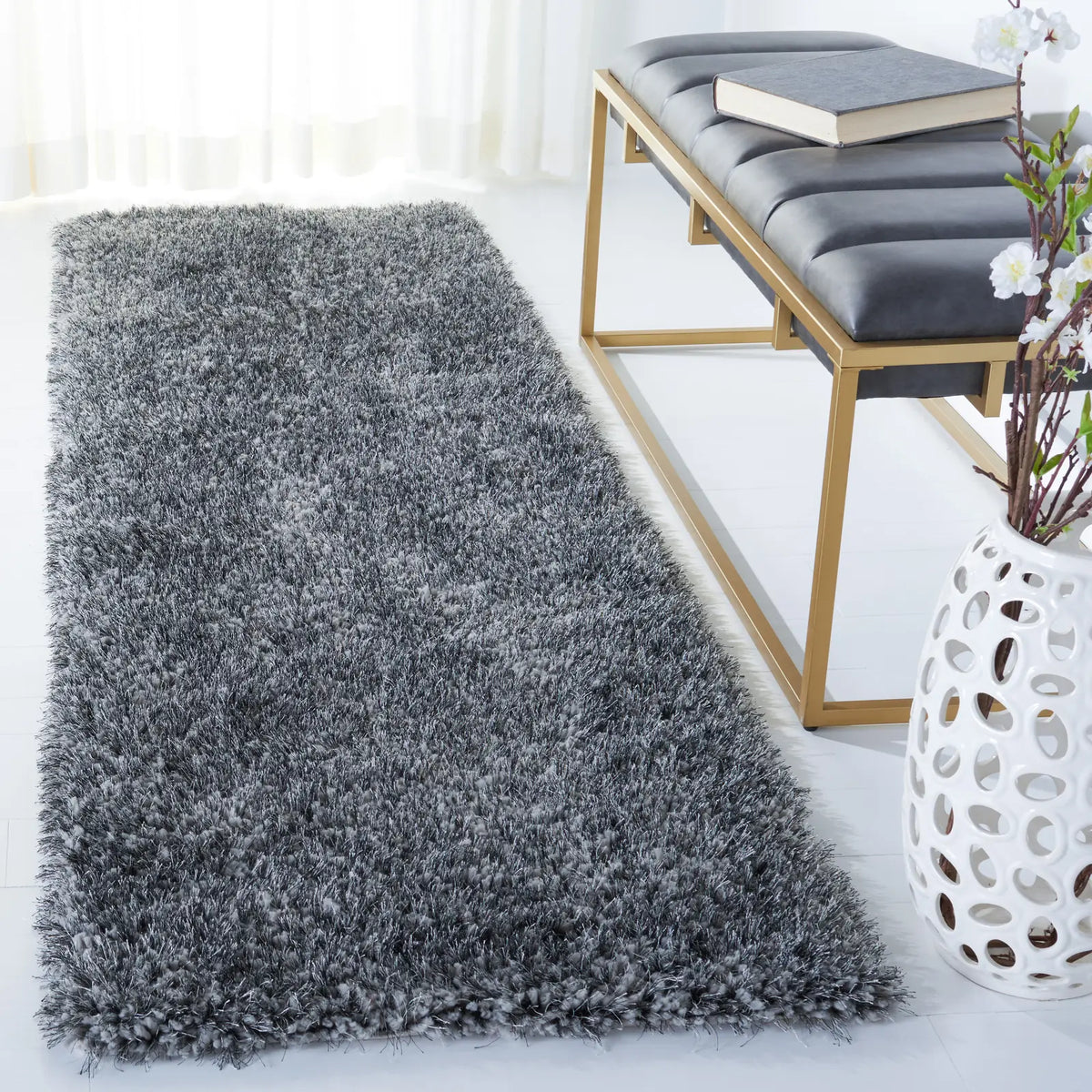 Safavieh Shag 2'-3" x 8'-0" Rug in Dark Grey