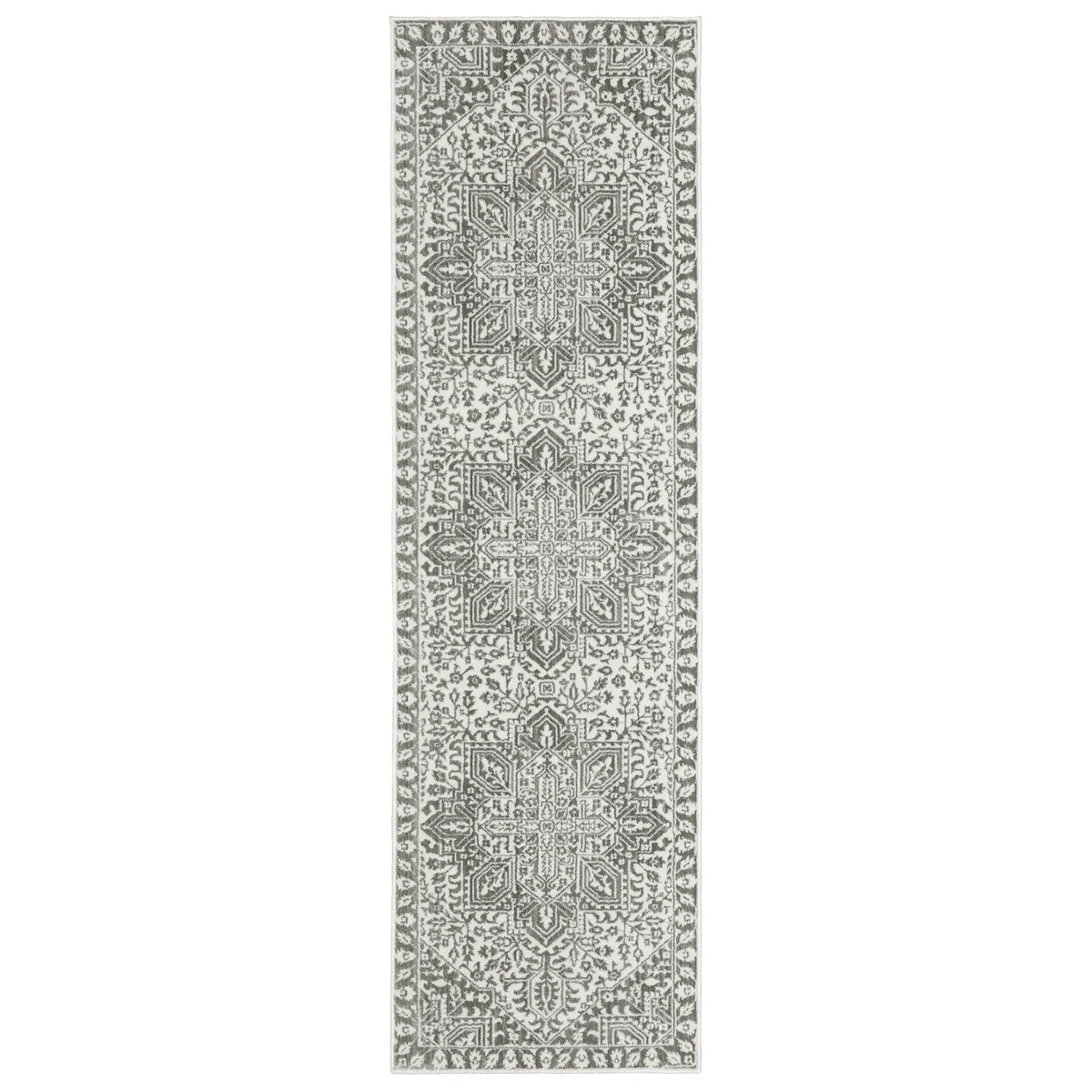 Oriental Weavers Montecito 1101W Grey/ White Rug - runner