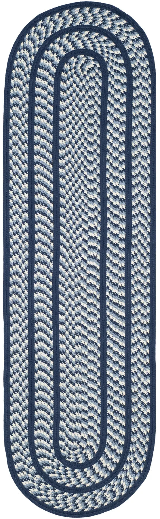 Safavieh Braided 2'-3" x 8'-0" Rug in Ivory / Navy