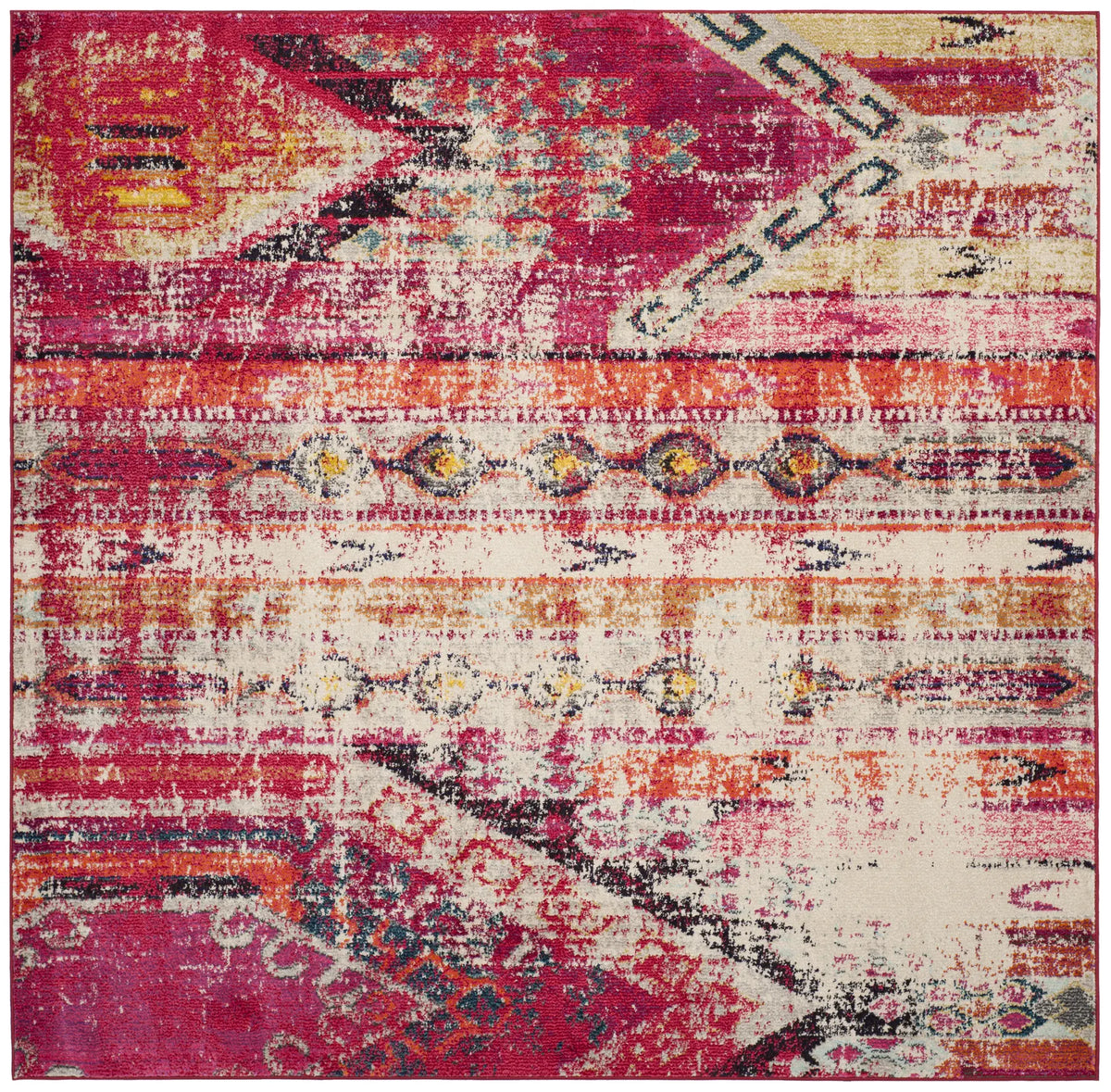 Safavieh Monaco 6'-7" x 6'-7" Rug in Magenta / Multi