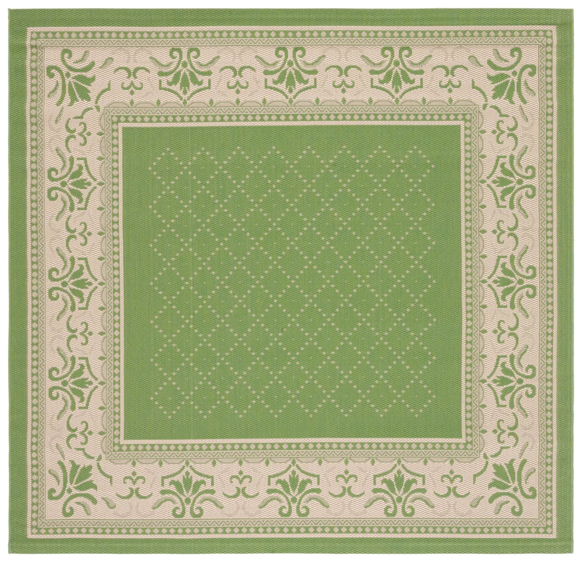 Safavieh Courtyard 6'-7" x 6'-7" Rug in Olive / Natural