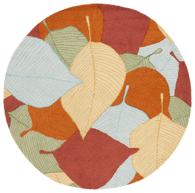 Safavieh Easy Care 6'-0" x 6'-0" Rug in Rust / Green