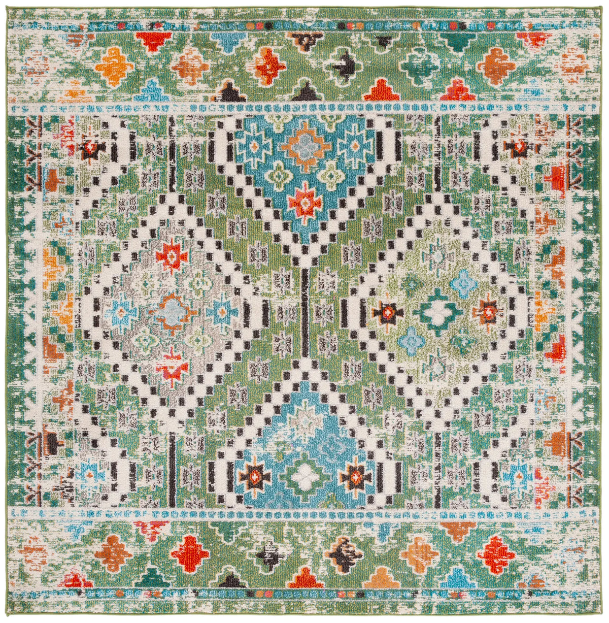Safavieh Madison 6'-7" x 6'-7" Rug in Green / Beige