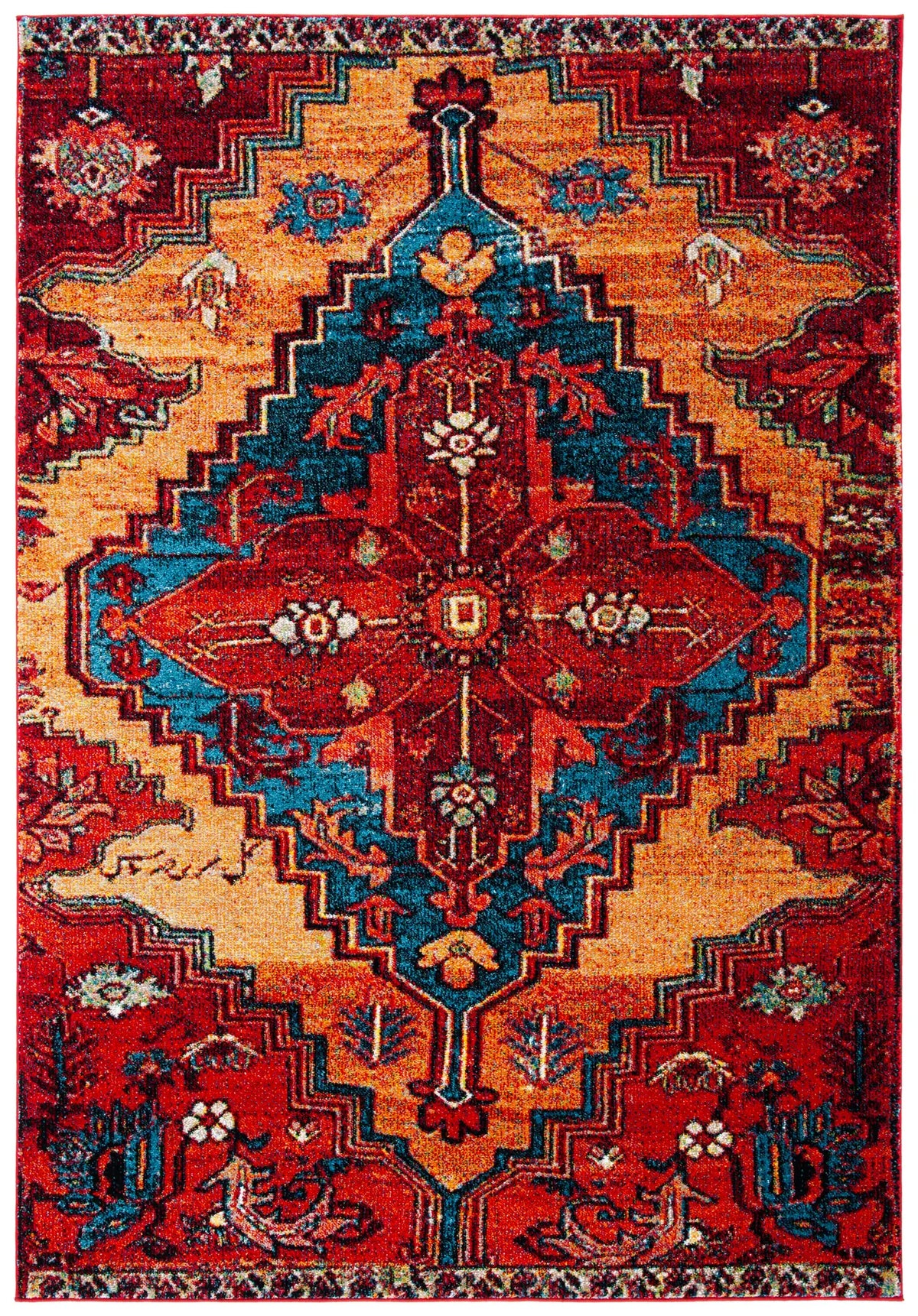 Safavieh Vintage Hamadan 4'-0" x 6'-0" Rug in Red / Blue