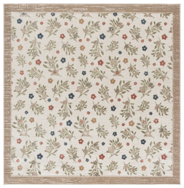 Safavieh Cameron 6'-7" x 6'-7" Rug in Ivory / Beige Green