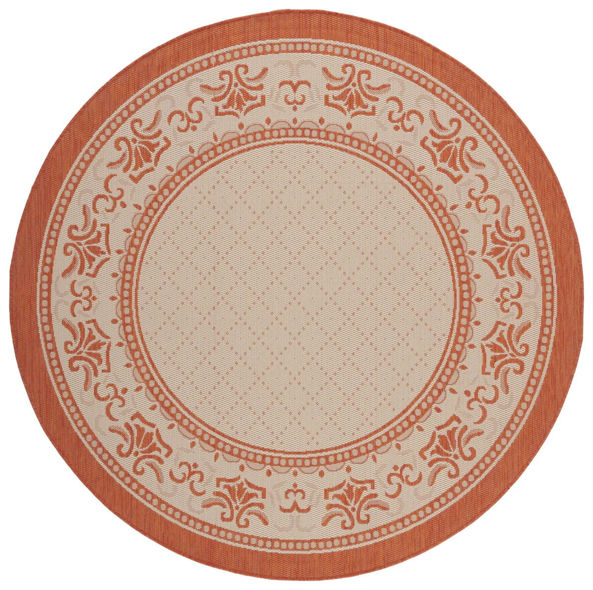 Safavieh Courtyard 6'-7" x 6'-7" Rug in Natural / Terra