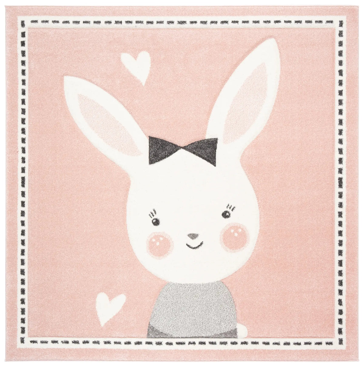 Safavieh Carousel Kids 100 5'-3" x 5'-3" Rug in Pink / Ivory