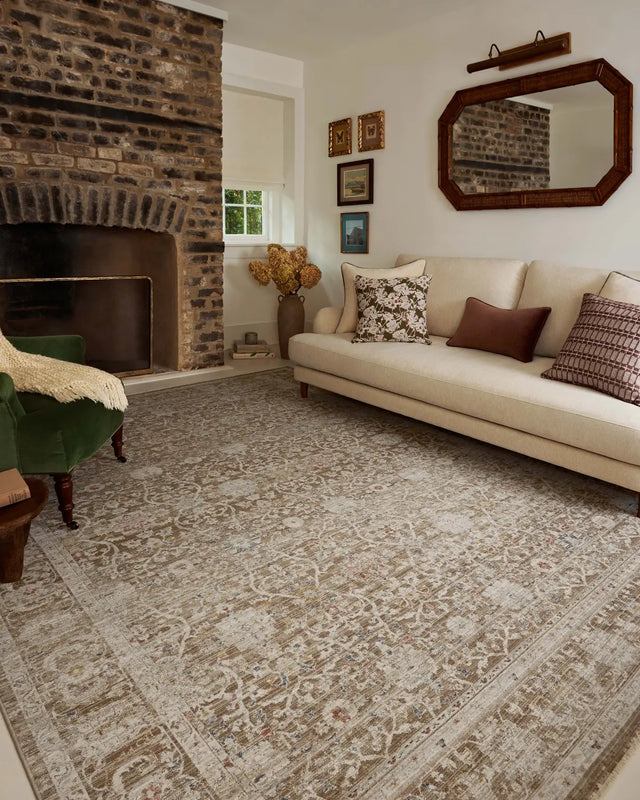 Chris Loves Julia x Loloi Ida IDA-03 Bark / Multi Rug - room scene 3
