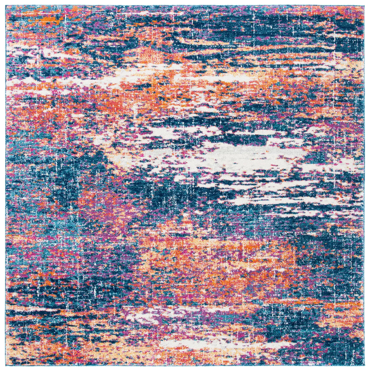 Safavieh Evoke 6'-7" x 6'-7" Rug in Navy / Orange