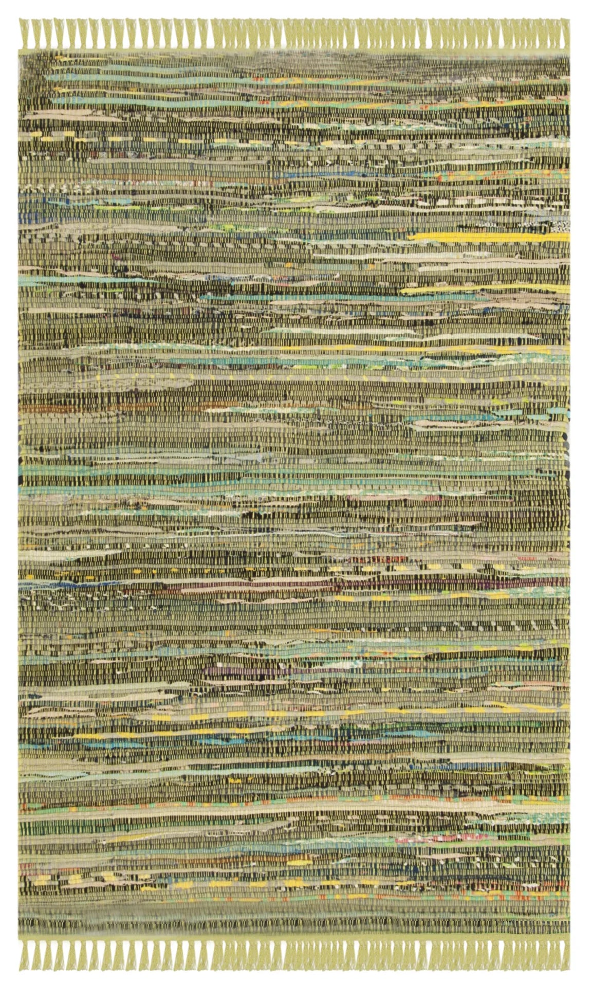 Safavieh Rag Rug 2'-6" x 4'-0" Rug in Light Green / Multi