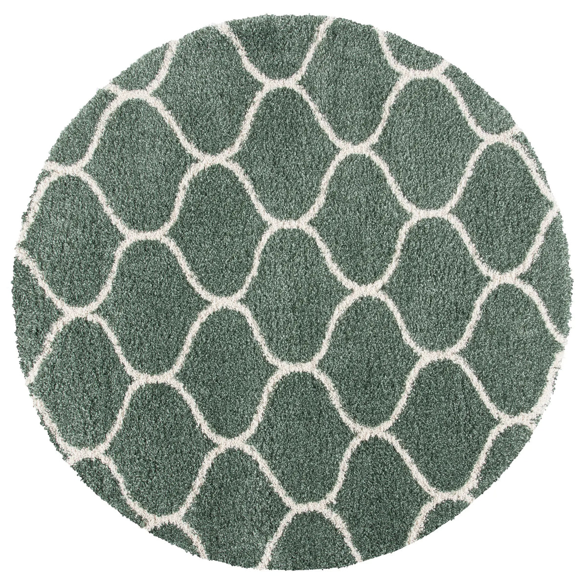 Safavieh Hudson Shag 7'-0" x 7'-0" Rug in Light Green / Ivory