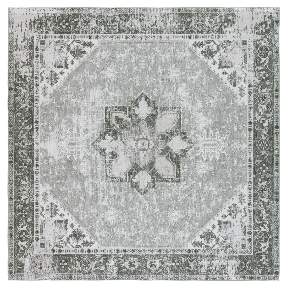 Safavieh Tucson 5'-0" x 5'-0" Rug in Dark Sage / Ivory