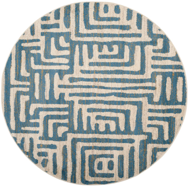 Safavieh Amsterdam 5'-1" x 5'-1" Rug in Ivory / Light Blue