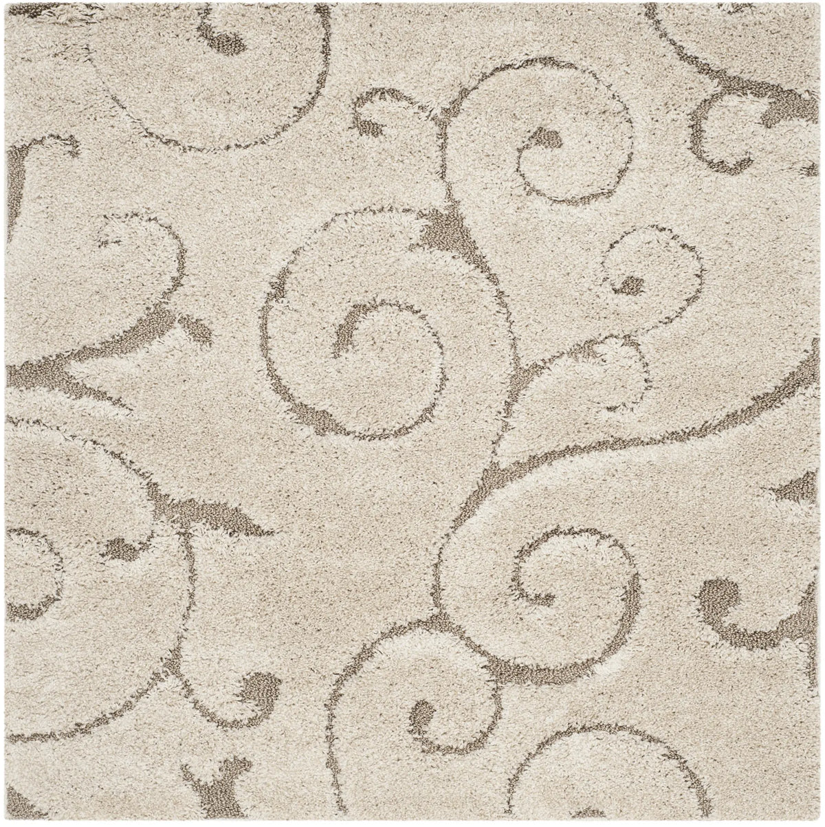 Safavieh Florida Shag 3'-0" x 3'-0" Rug in Cream / Beige