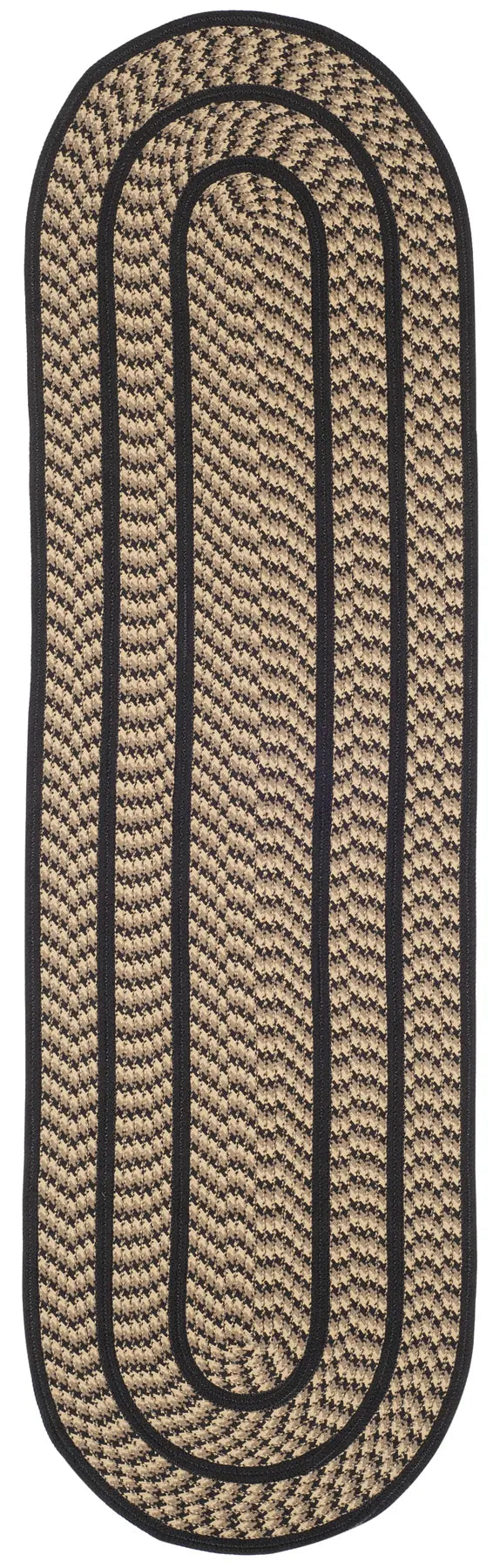 Safavieh Braided 2'-3" x 8'-0" Rug in Beige / Black