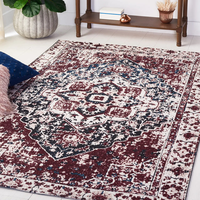 Safavieh Easy Care 4'-0" x 6'-0" Rug in Red / Navy