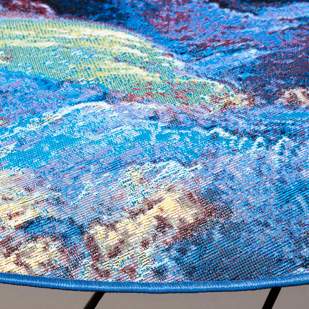 Safavieh Barbados 500 6'-6" x 6'-6" Rug in Blue / Rust Gold