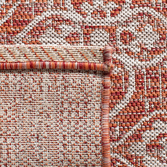 Safavieh Courtyard 5'-3" x 7'-7" Rug in Rust / Light Grey