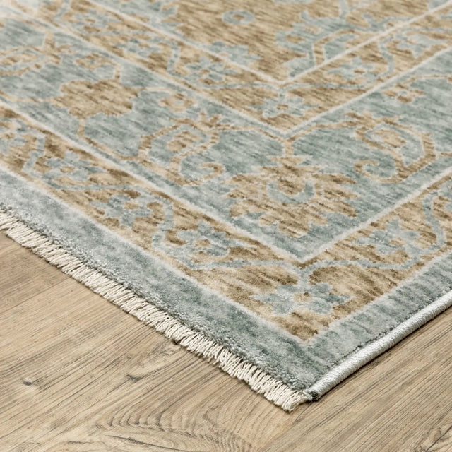 Oriental Weavers Sphinx ECHO ECH03 Beige Medallion Rugs - corner detail