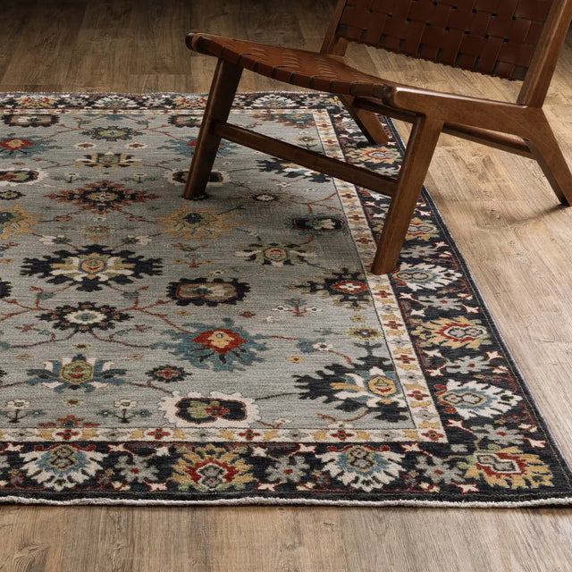 Oriental Weavers Sphinx ELIANA ELI08 Blue Floral Rugs - angle/detail