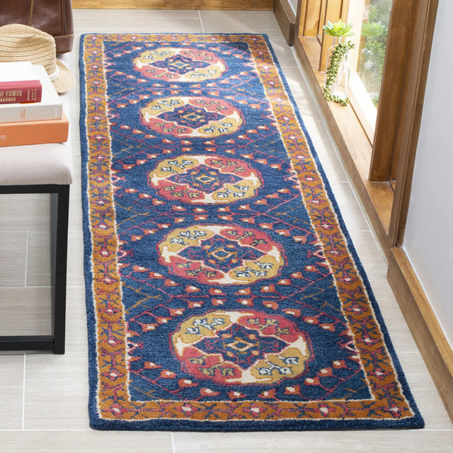 Safavieh Heritage 2'-3" x 8'-0" Rug in Navy / Red