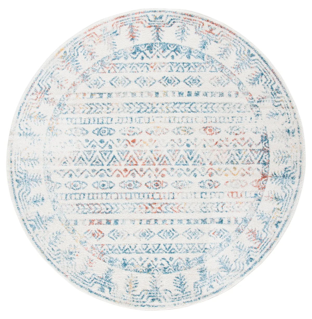 Safavieh Tulum 6'-7" x 6'-7" Rug in Ivory / Rust