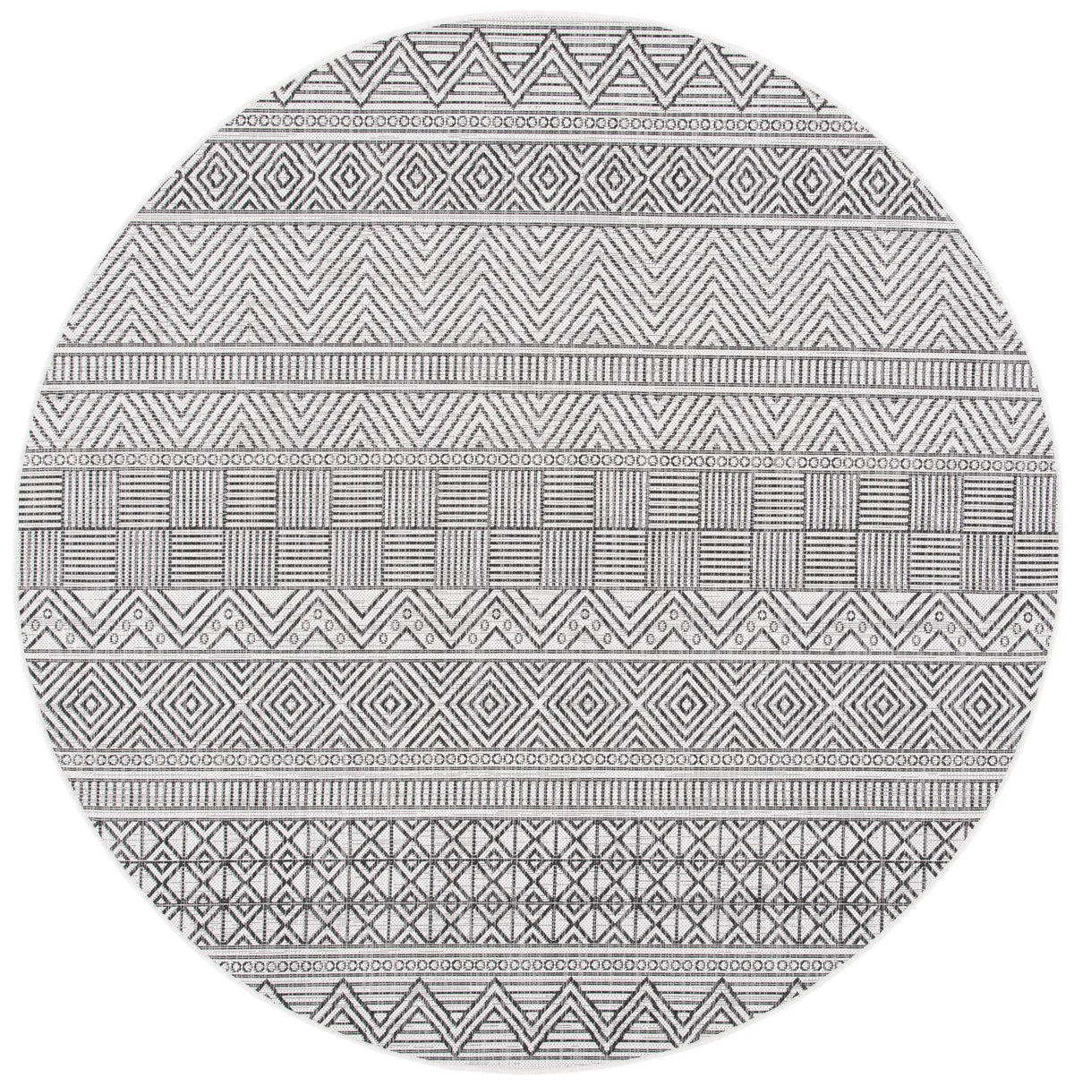 Safavieh Courtyard 6'-7" x 6'-7" Rug in Ivory / Black