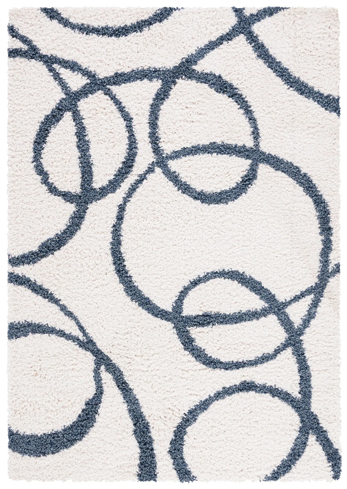 Safavieh Calico Shag 4'-0" x 6'-0" Rug in Ivory / Blue