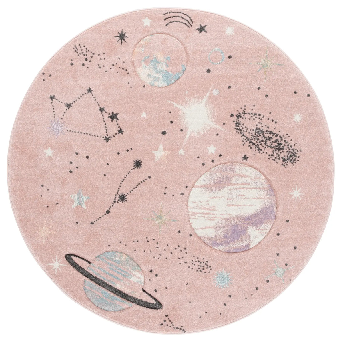 Safavieh Carousel Kids 100 5'-3" x 5'-3" Rug in Pink / Purple