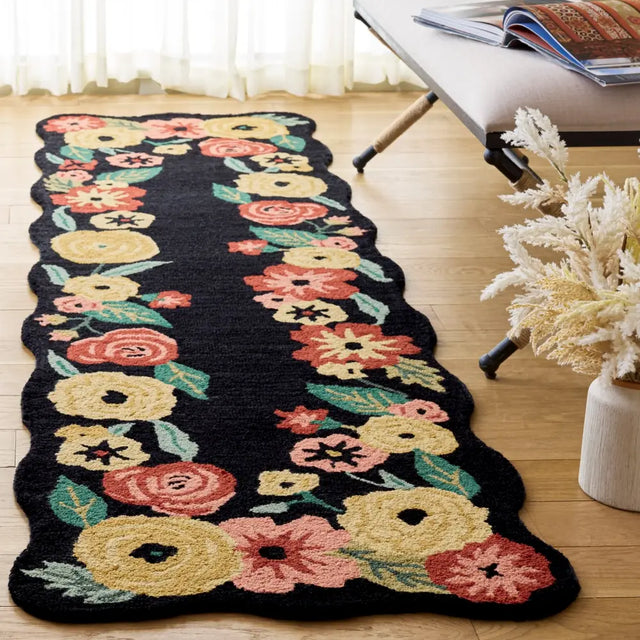 Safavieh Jardin 2'-3" x 8'-0" Rug in Black / Pink