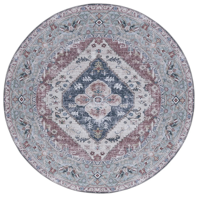 Safavieh Tucson 6'-0" x 6'-0" Rug in Rust / Navy