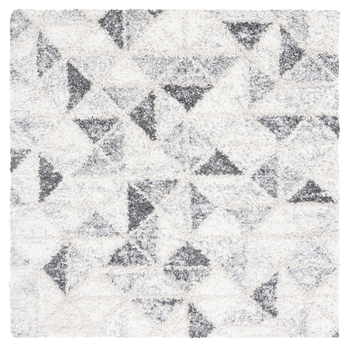 Safavieh Berber Shag 6'-7" x 6'-7" Rug in Grey / Ivory
