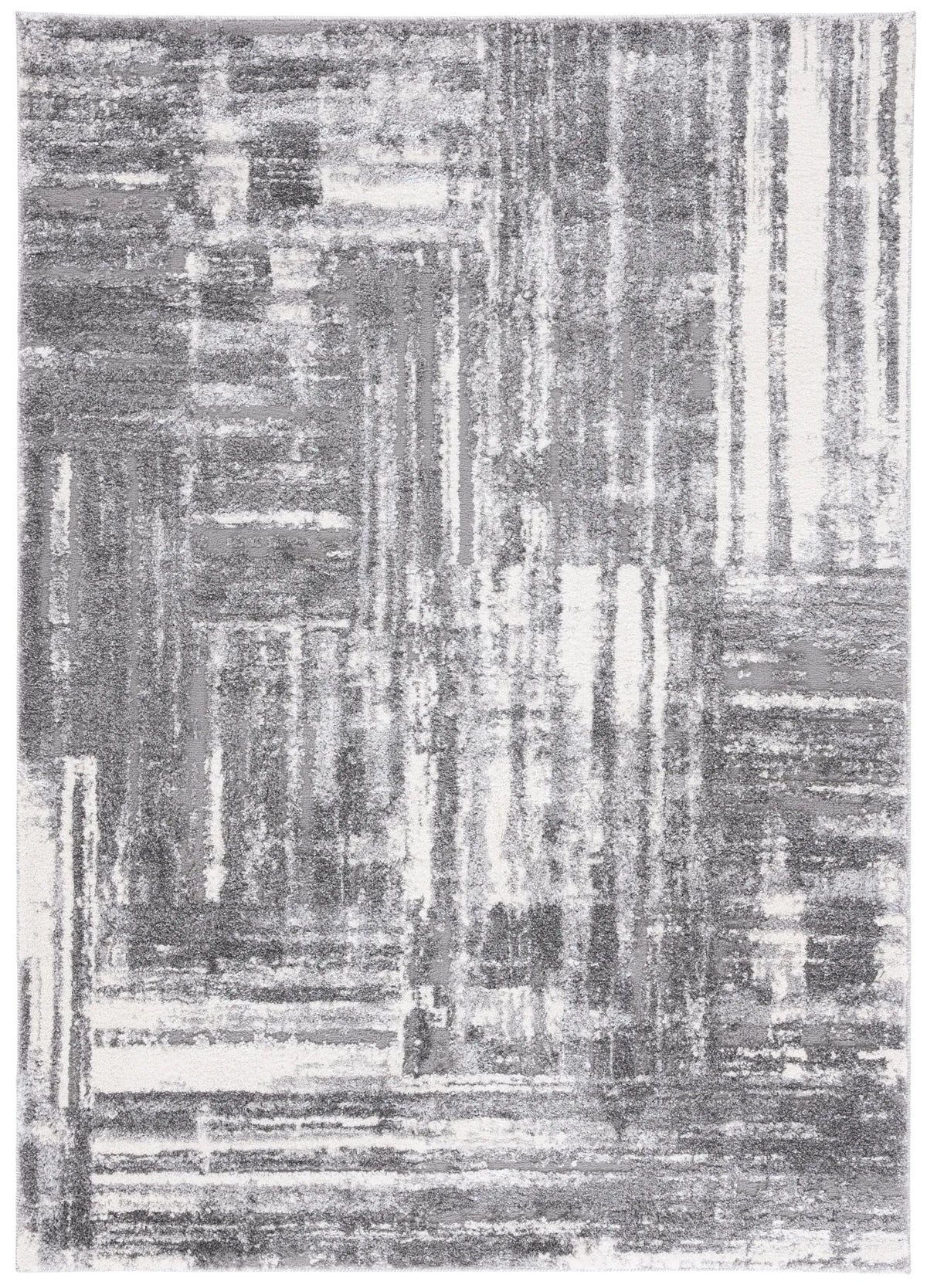Safavieh Ravine Shag 4'-0" x 6'-0" Rug in Dark Grey / Ivory